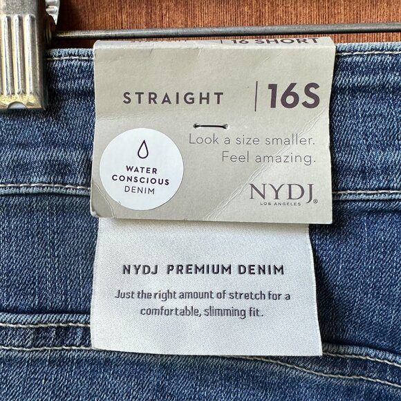NWT NYDJ Blue Premium Denim Marilyn Straight Leg Jeans in Women's 16 - Picture 4 of 11